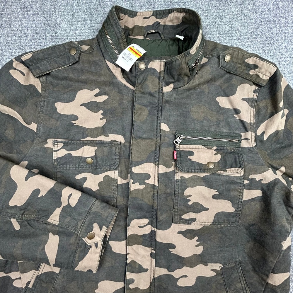 Levi's Military Field Jacket Mens XXL Green Camo Utility Cotton Quilted Gorpcore